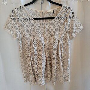 Anthropologie Akemi Kin Top Small Cream Lace Coquette Festival Babydoll 16585x